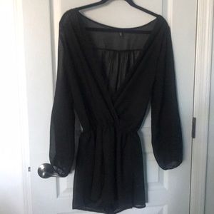 Little Black  romper/playsuit, long sleeve Size M